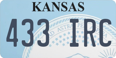 KS license plate 433IRC