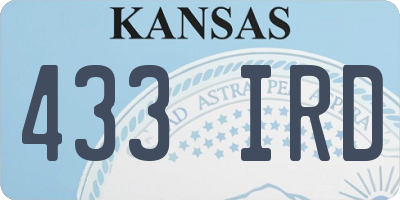 KS license plate 433IRD