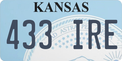 KS license plate 433IRE