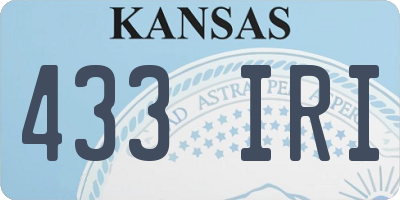 KS license plate 433IRI