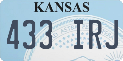 KS license plate 433IRJ