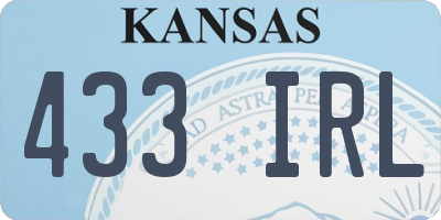 KS license plate 433IRL