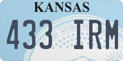 KS license plate 433IRM