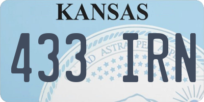 KS license plate 433IRN