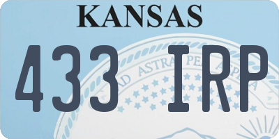 KS license plate 433IRP