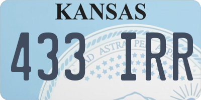KS license plate 433IRR