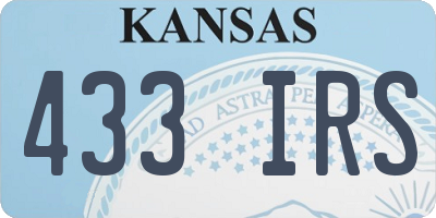 KS license plate 433IRS