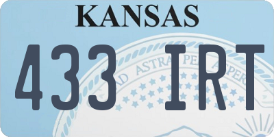 KS license plate 433IRT