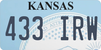 KS license plate 433IRW