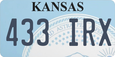 KS license plate 433IRX