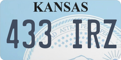 KS license plate 433IRZ