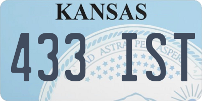 KS license plate 433IST
