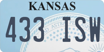 KS license plate 433ISW