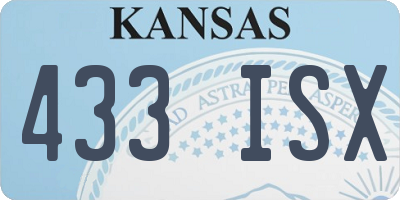 KS license plate 433ISX