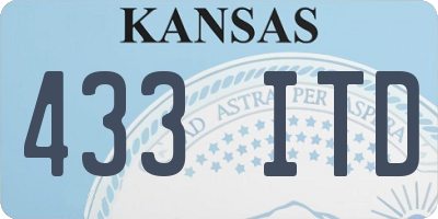 KS license plate 433ITD