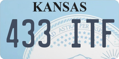 KS license plate 433ITF