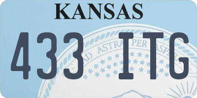 KS license plate 433ITG