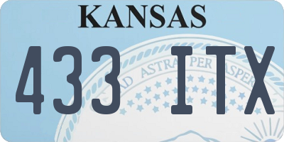 KS license plate 433ITX