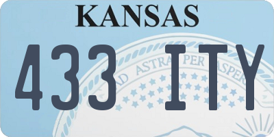 KS license plate 433ITY