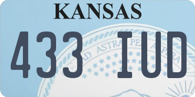 KS license plate 433IUD