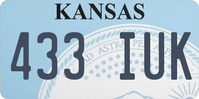 KS license plate 433IUK