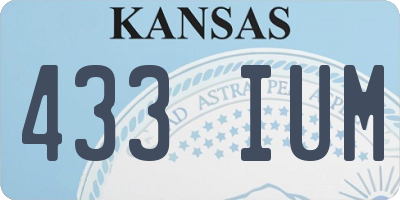 KS license plate 433IUM