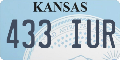KS license plate 433IUR