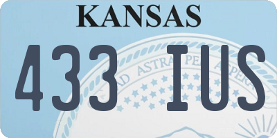 KS license plate 433IUS