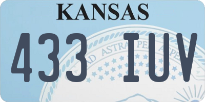 KS license plate 433IUV