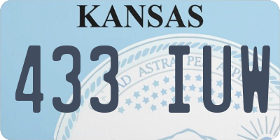 KS license plate 433IUW