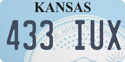 KS license plate 433IUX
