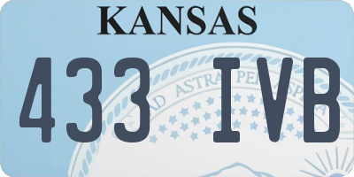 KS license plate 433IVB