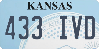 KS license plate 433IVD