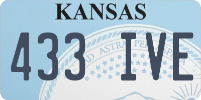 KS license plate 433IVE