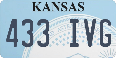 KS license plate 433IVG