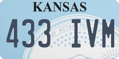KS license plate 433IVM