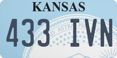 KS license plate 433IVN