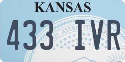 KS license plate 433IVR