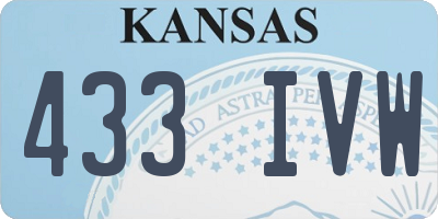 KS license plate 433IVW