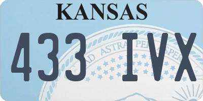 KS license plate 433IVX