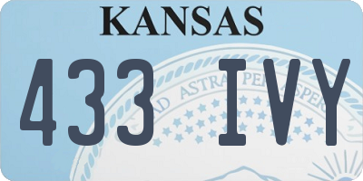 KS license plate 433IVY