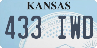 KS license plate 433IWD