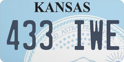 KS license plate 433IWE