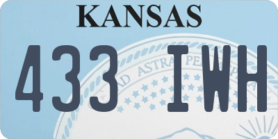 KS license plate 433IWH
