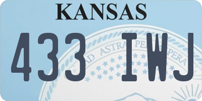 KS license plate 433IWJ