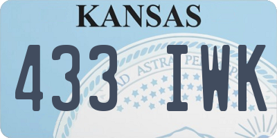 KS license plate 433IWK