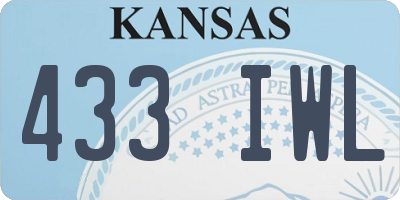 KS license plate 433IWL