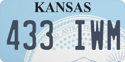 KS license plate 433IWM
