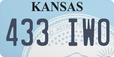 KS license plate 433IWO
