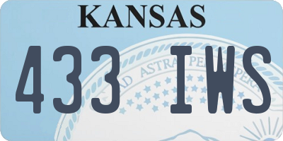 KS license plate 433IWS